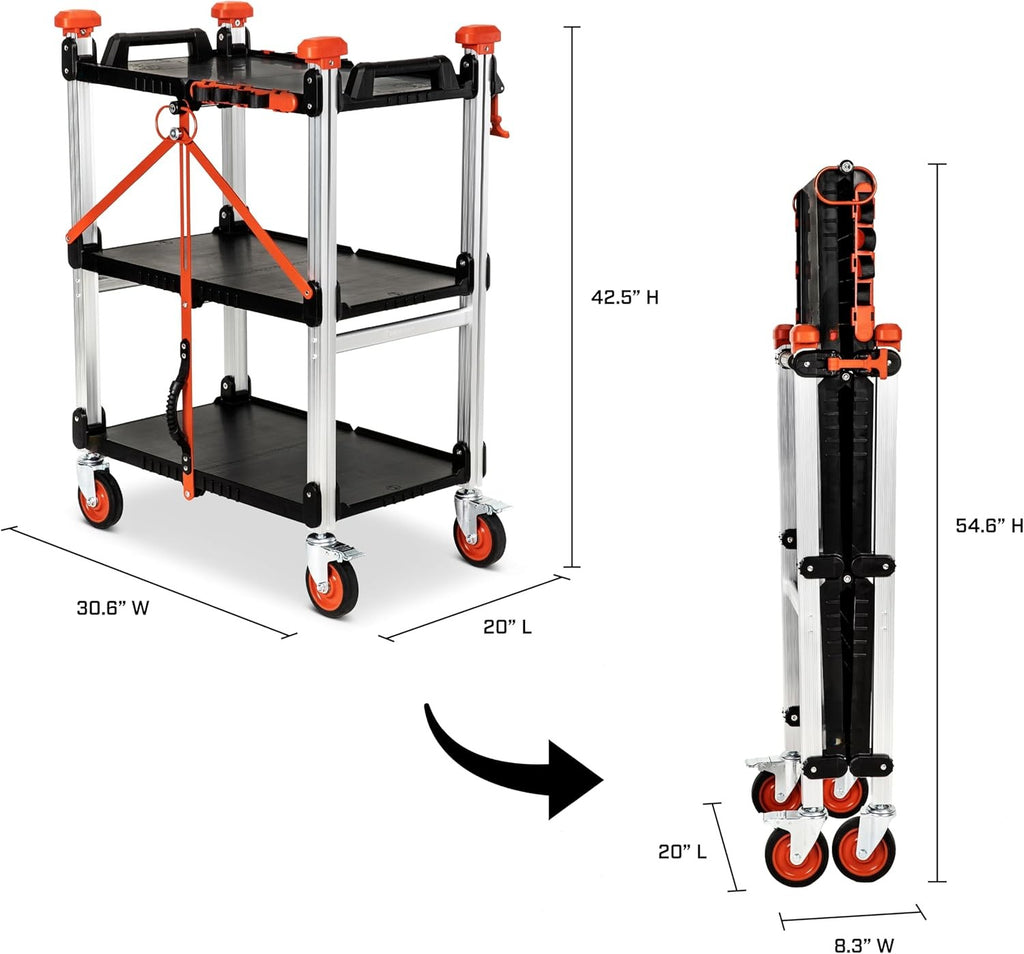 Mobile Folding Jobsite Cart — Built for Efficiency On Any Worksite