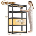 Heavy-Duty 5-Tier Garage Storage Shelving-Maximum Strength. Smarter Organization. Built for Real Storage Needs.