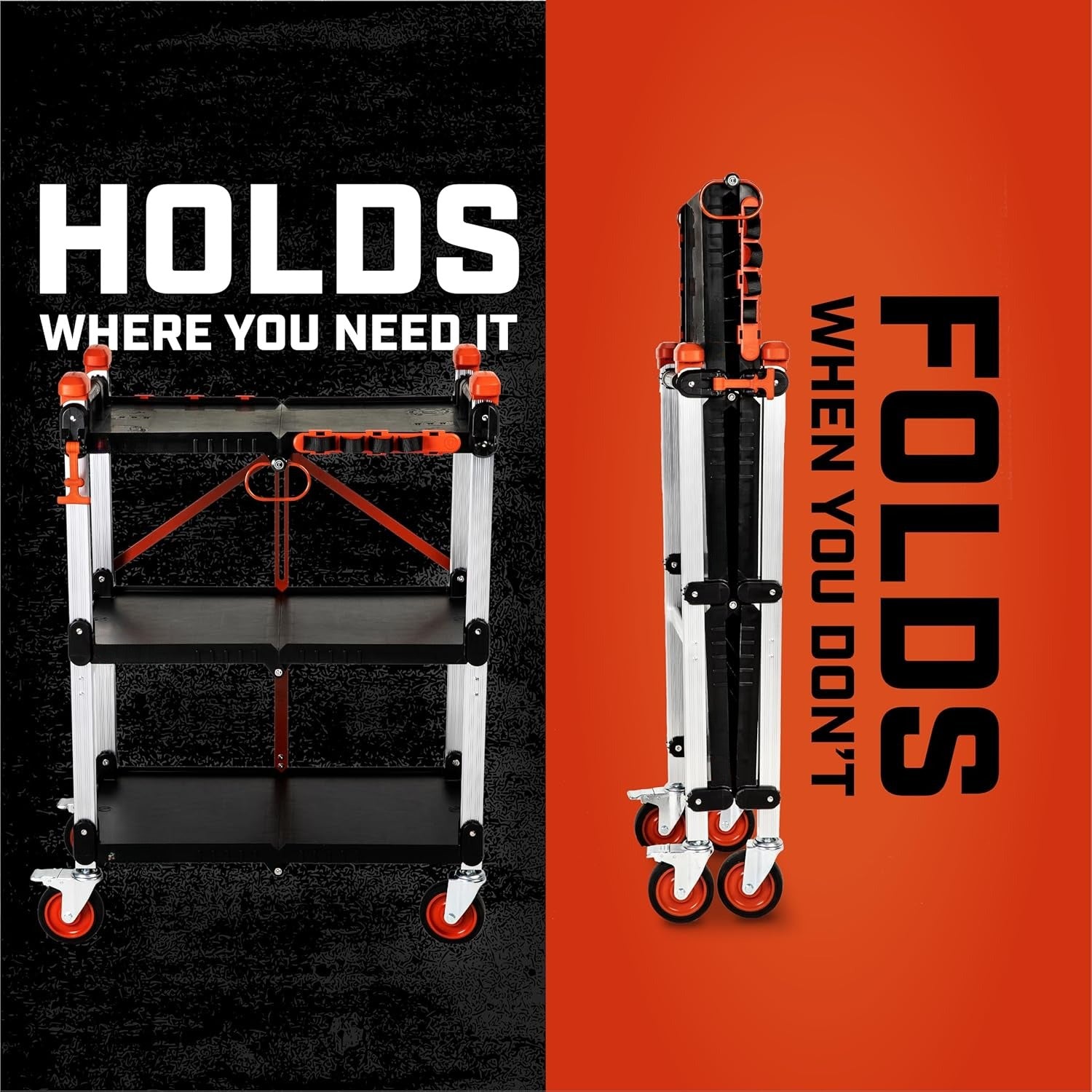 Mobile Folding Jobsite Cart — Built for Efficiency On Any Worksite