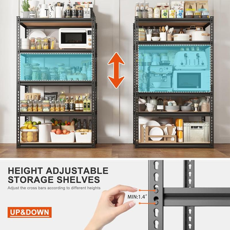 Heavy-Duty 5-Tier Garage Storage Shelving-Maximum Strength. Smarter Organization. Built for Real Storage Needs.