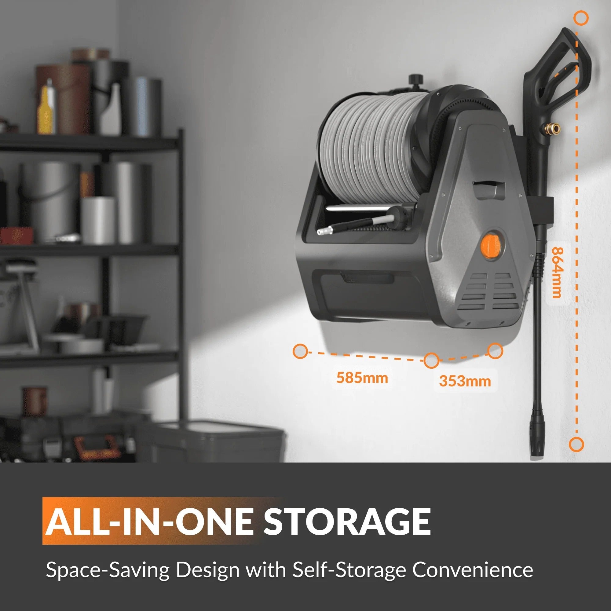 Wall-Mounted Retractable Pressure Washer——Smarter Cleaning. Less Effort. Total Control.